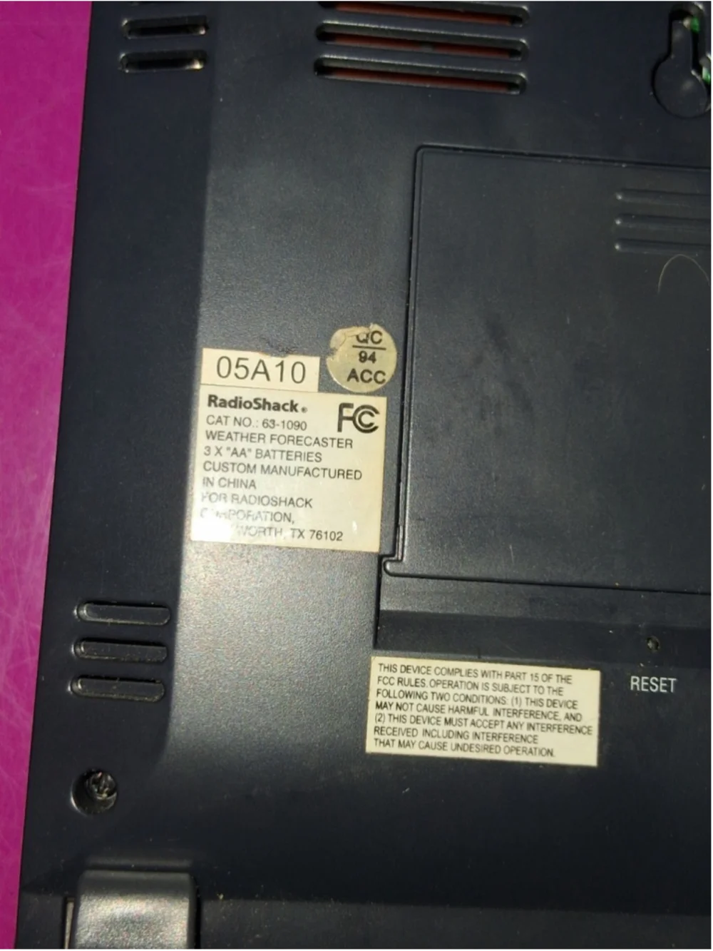 RadioShack conditions alarm